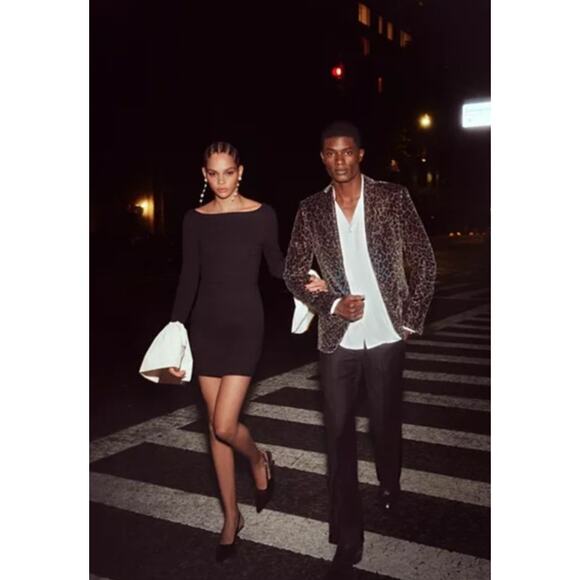 Staud Hawthorne taffeta-trimmed stretch-ponte bell cuff mini dress Medium - Picture 9 of 10